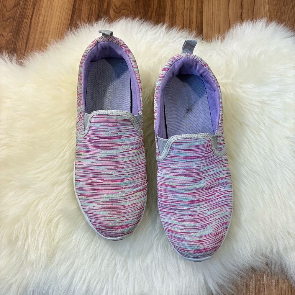 Vionic Delaney Pink Purple White Orthotic Slip-on Walking Shoe • Size 10